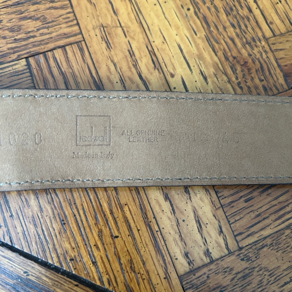 Moschino Black Leather Belt with Gold Letters - Picture 12 of 16